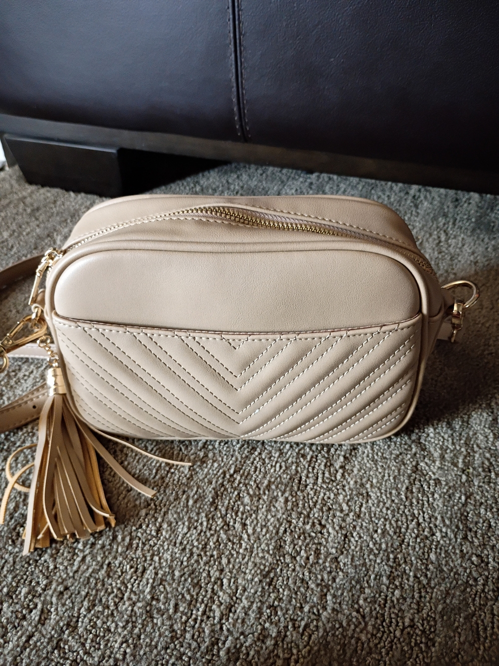 Classic Quilted Crossbody Bag - Cream